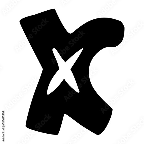 Small Letter X. Hand Drawn Illustration