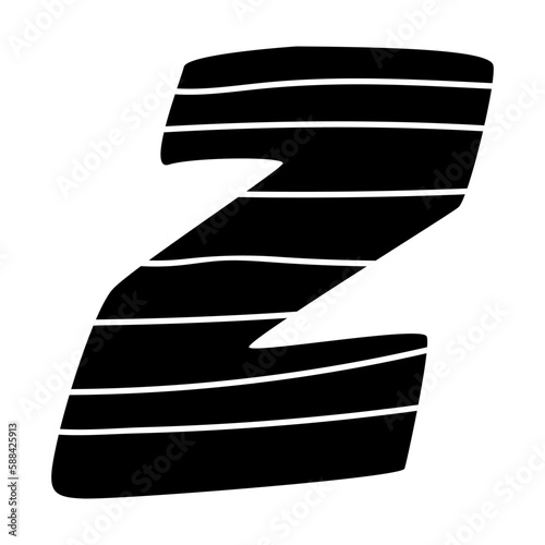 Small Letter Z. Hand Drawn Illustration