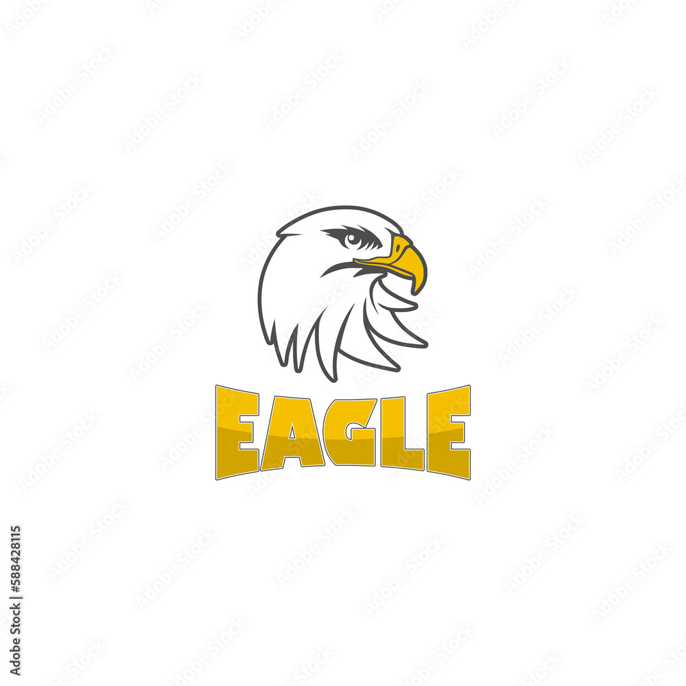 Obraz premium Eagle head logo icon isolated on transparent background