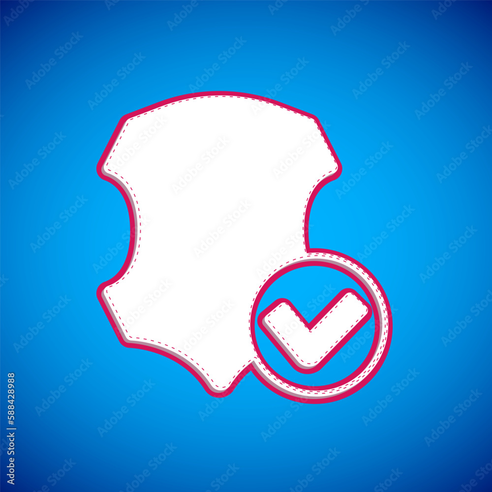 White Leather icon isolated on blue background. Vector White Leather icon isolated on blue background. Vector