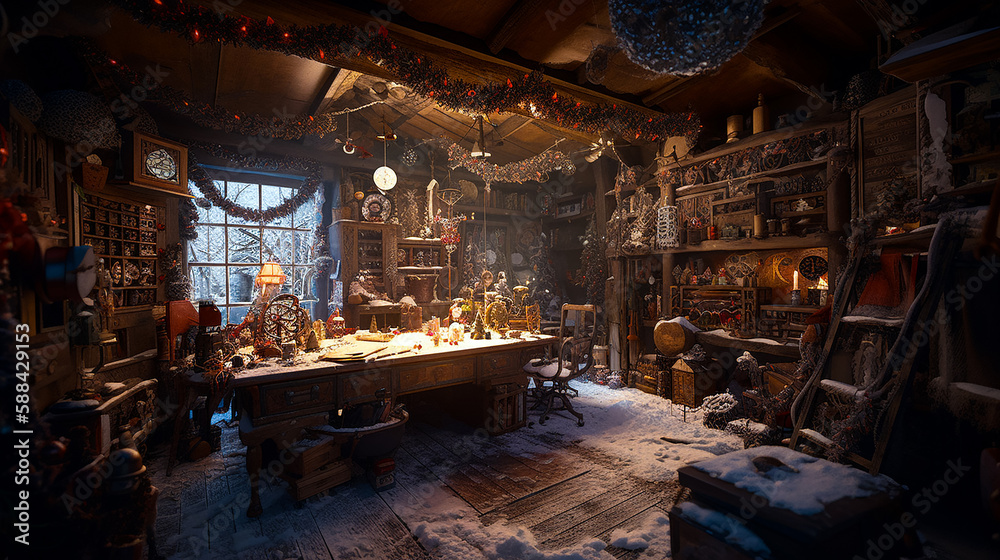 Santa's Whimsical Christmas Toy Workshop. Santa's Whimsical Christmas Toy Workshop.