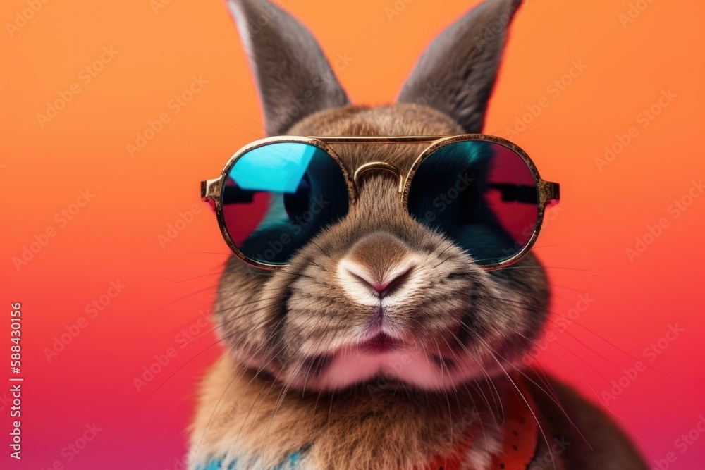 Cool Bunny with Sunglasses - Generative AI