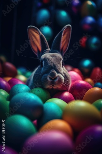 Vibrant Easter Bunny Magic - Generative AI © DVS