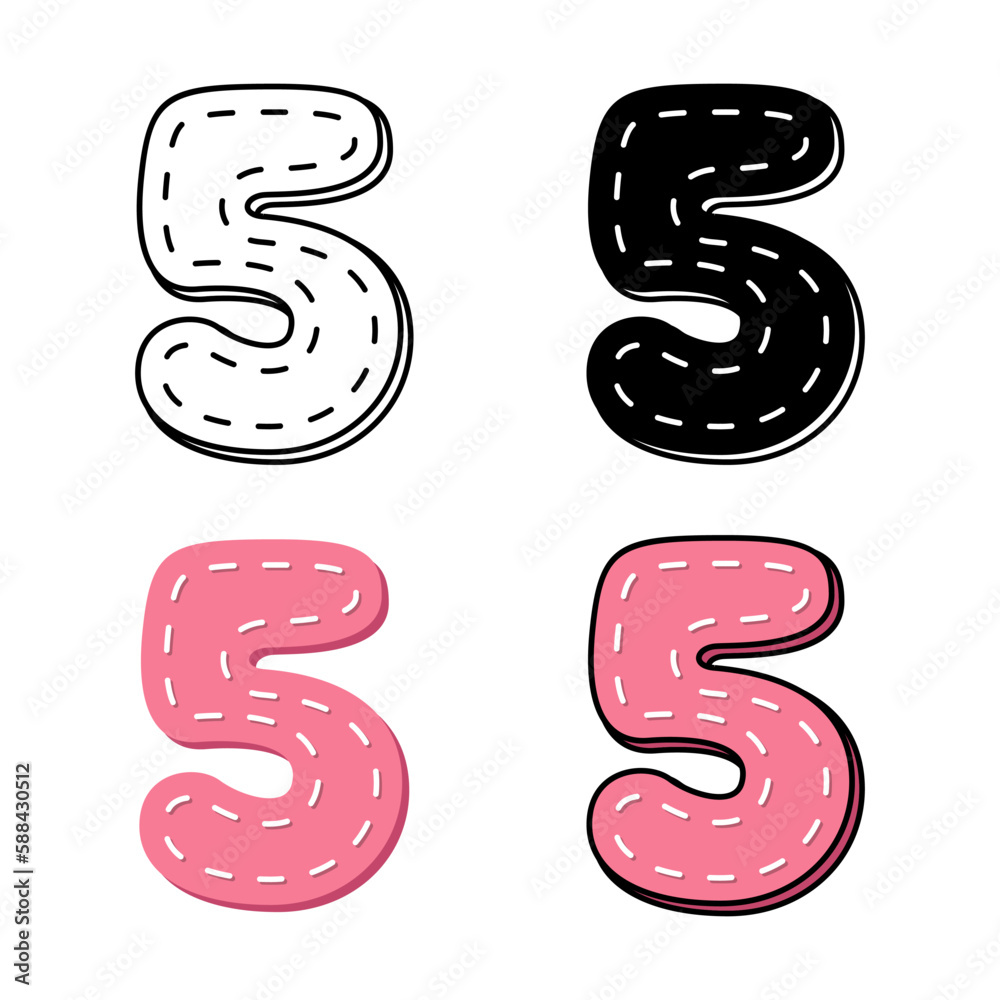 Number 5 in flat style isolated Number 5 in flat style isolated