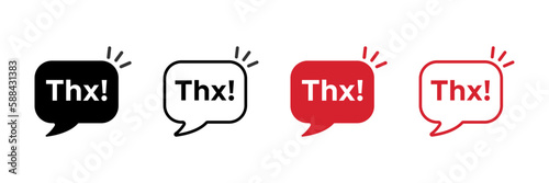  Bubble icons with thank you text. Vector image