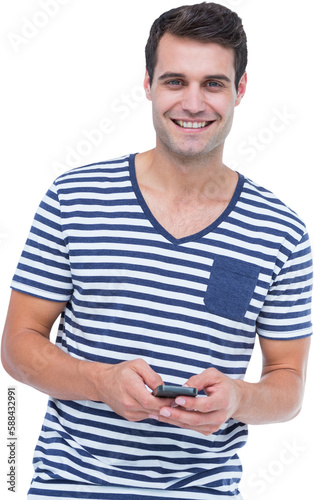 Portrait of smiling man using smart phone © vectorfusionart