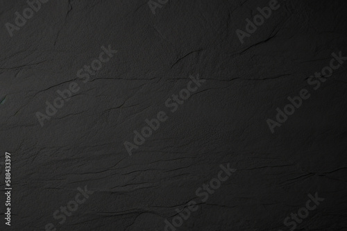 Dark grey black slate background. Black stone texture. Slate background