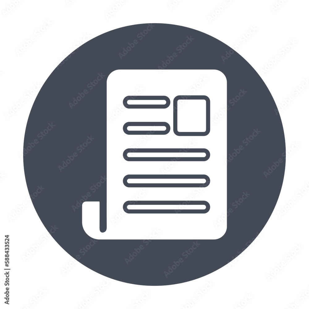 Newspaper breaking news line art icon Newspaper breaking news line art icon