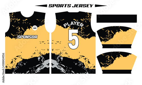 Soccer jersey vector, Sports shirt apparel design, and design for sports uniform front, back, and sleeve view.