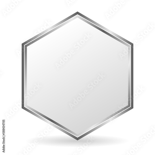 hexagonal plaque on white background