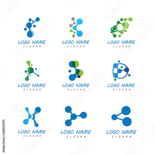 Molecule logo illustration vector template