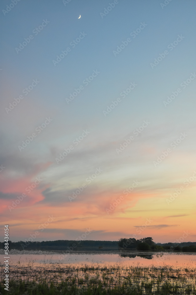 Naklejka premium Pastel colors of the sunset