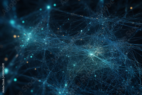A vast neural network, conceptual abstract illustration. Generative AI © Mihai Zaharia