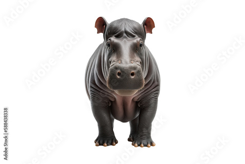 A hippo isolated on transparent background - Generative AI