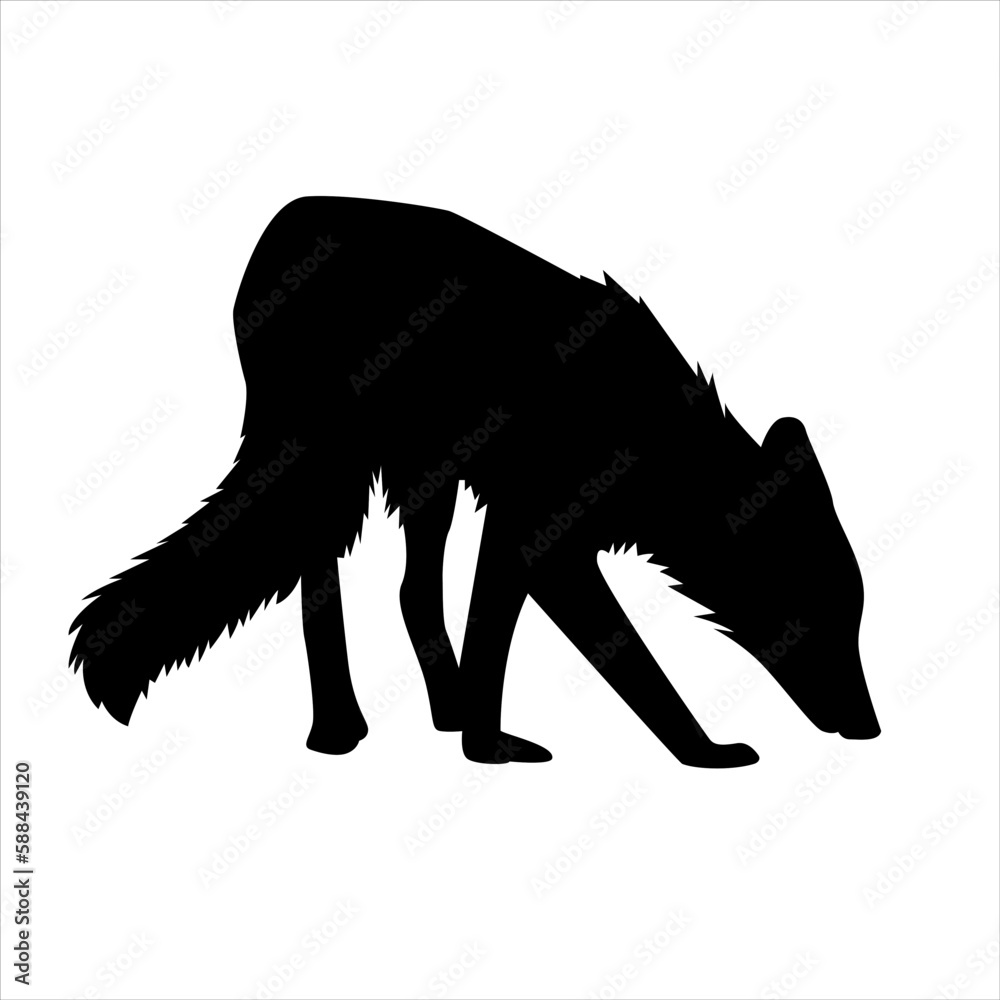 Obraz premium fox silhouette isolated on white eps 10