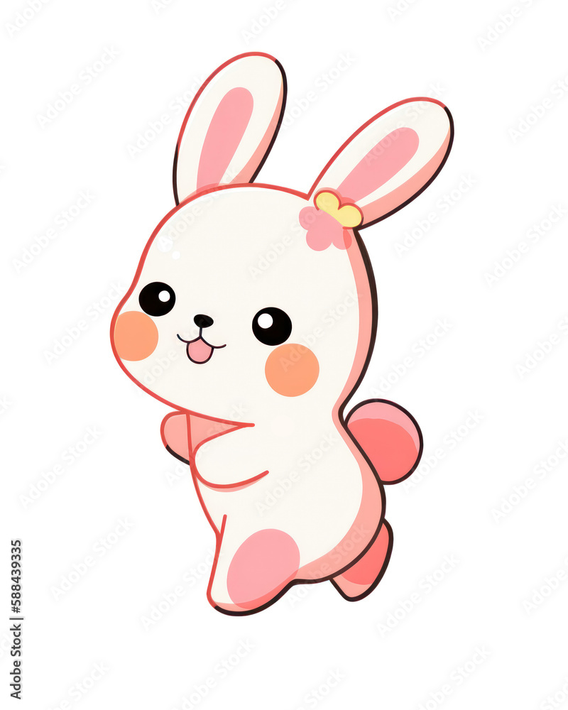 Cute cartoon bunny isolated on a white background. Vector illustration. Cute cartoon bunny isolated on a white background. Vector illustration.