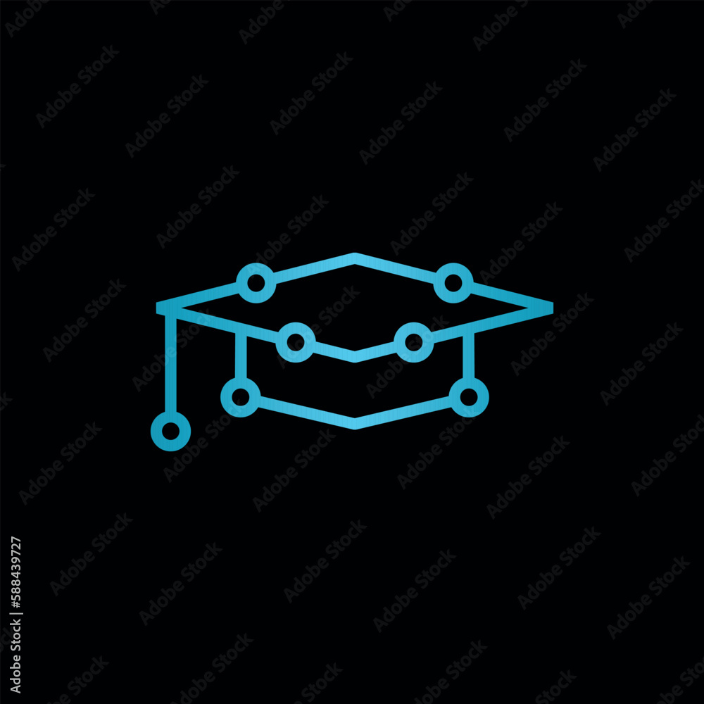 Hat education technology line modern logo