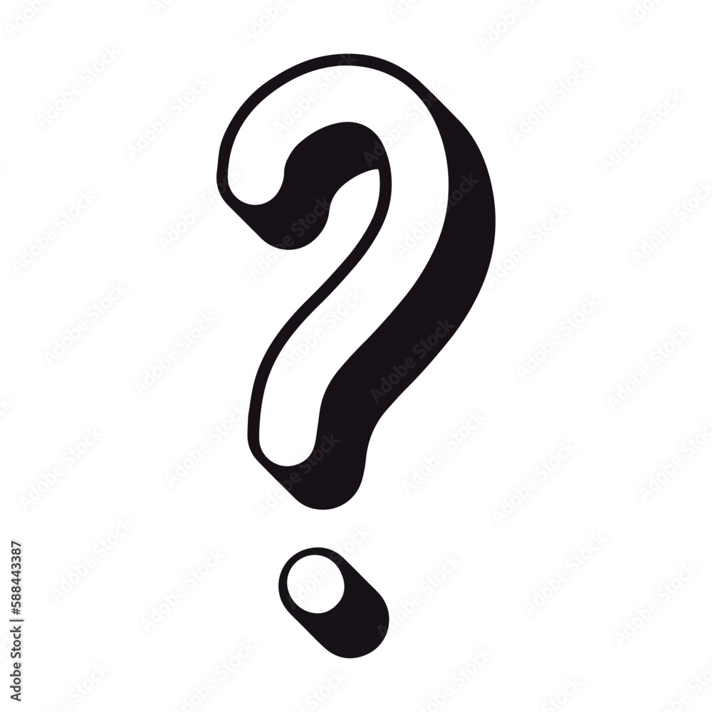 Question Mark. Outline Hand Drawn Illustration Question Mark. Outline Hand Drawn Illustration