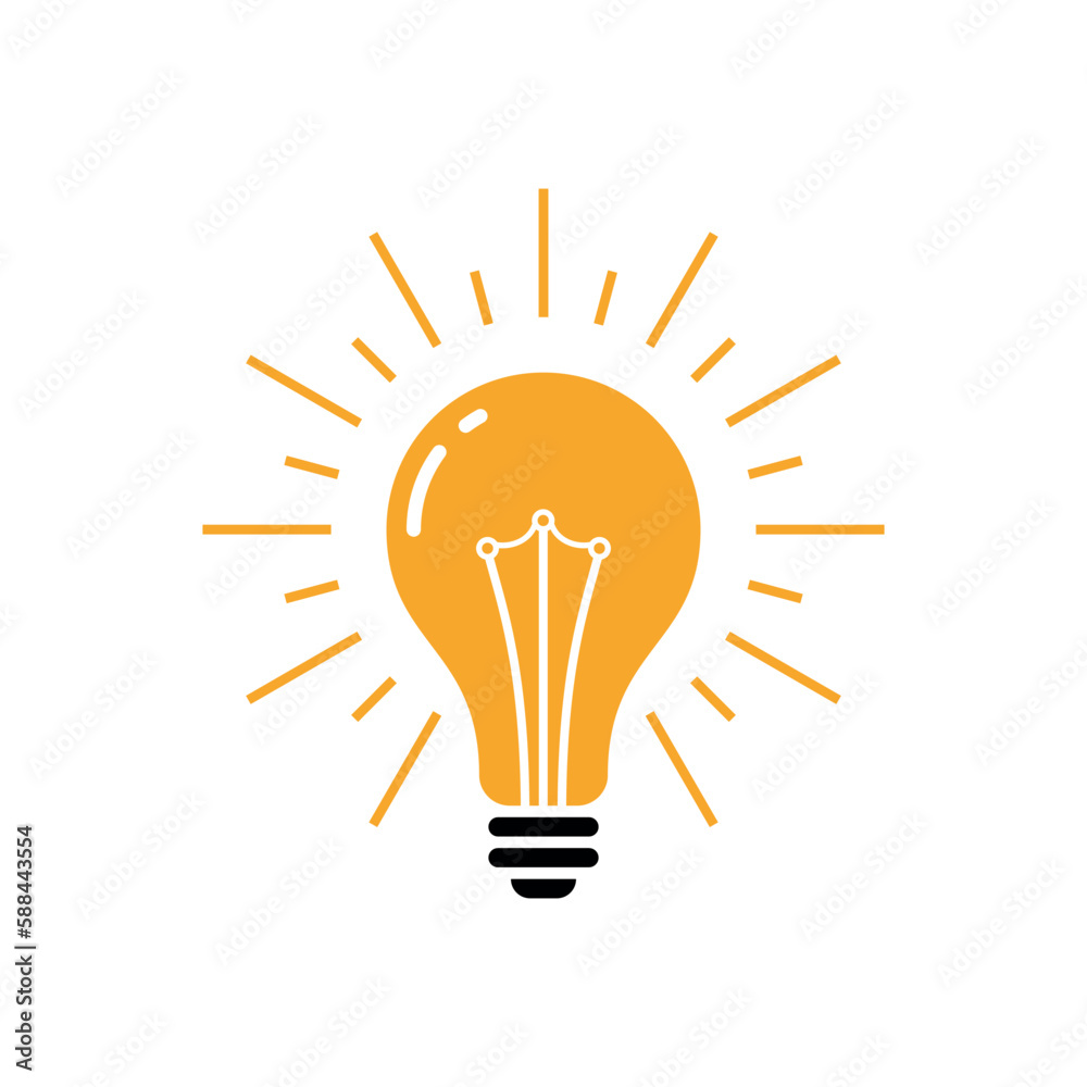 Light Bulb Lamp Icon Vector Template