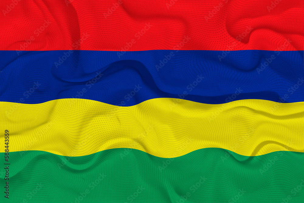 National flag of Mauritius. Background with flag of Mauritius. National flag of Mauritius. Background with flag of Mauritius.