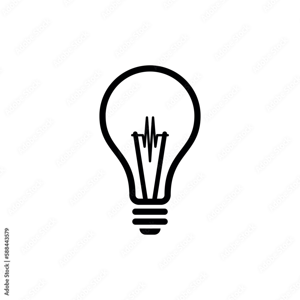 Light Bulb Lamp Icon Vector Template Light Bulb Lamp Icon Vector Template