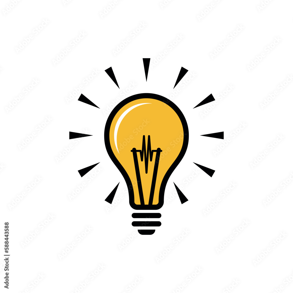 Light Bulb Lamp Icon Vector Template Light Bulb Lamp Icon Vector Template