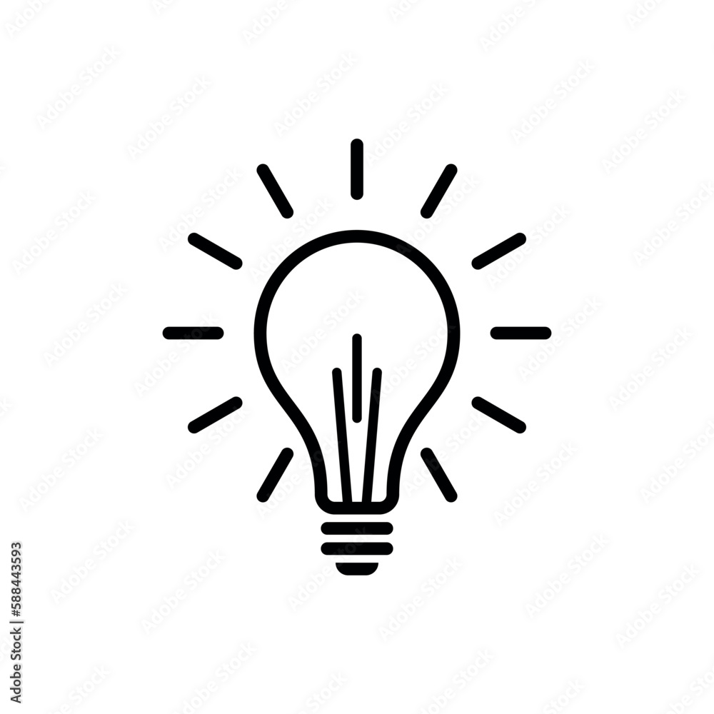 Light Bulb Lamp Icon Vector Template