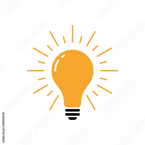 Light Bulb Lamp Icon Vector Template
