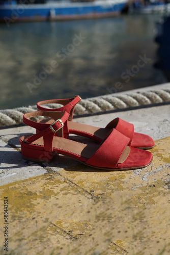  Red womens sandals a fashion summer style