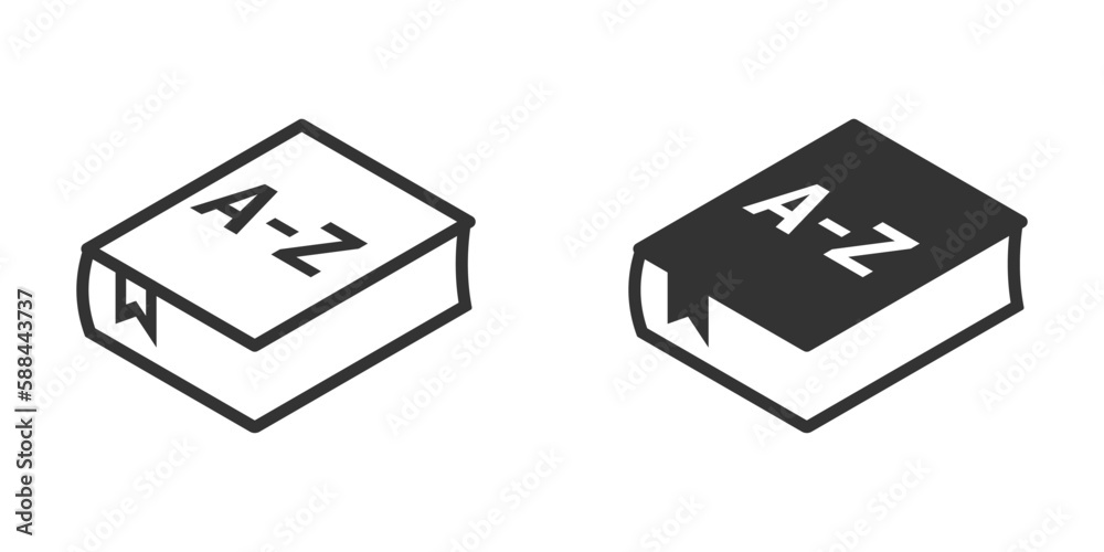 Glossary book logo. Vocabulary icon. Vector illustration. Glossary book logo. Vocabulary icon. Vector illustration.
