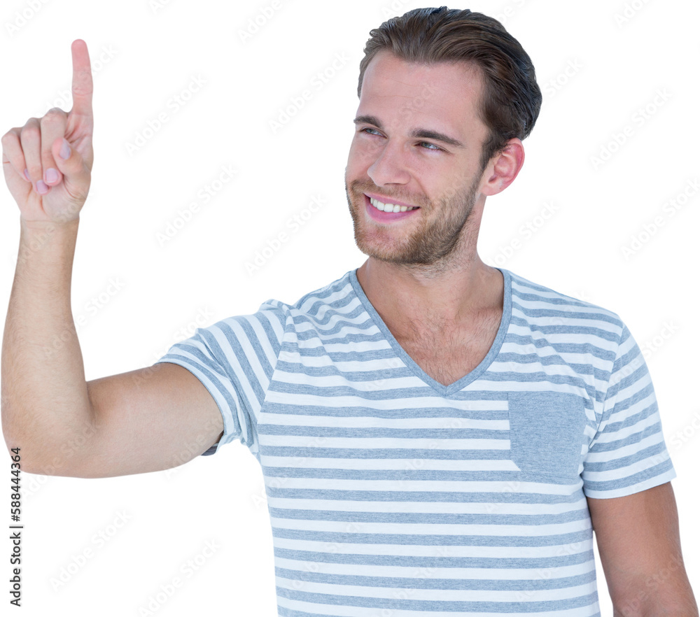 Handsome man pointing at something Handsome man pointing at something