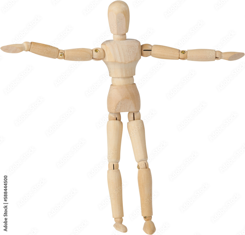 3d image of carefree wooden figurine standing 3d image of carefree wooden figurine standing