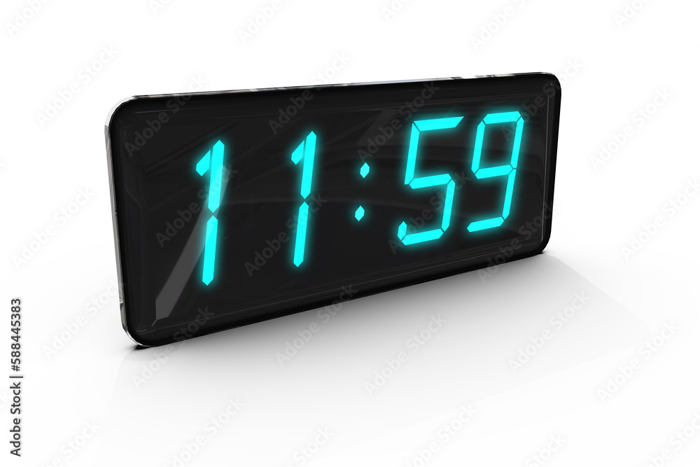 Digitally generated image of time displayed on a digital clock Digitally generated image of time displayed on a digital clock