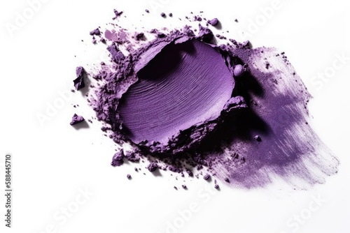 Purple Eyeshadow Stroke On White Background. Generative AI photo