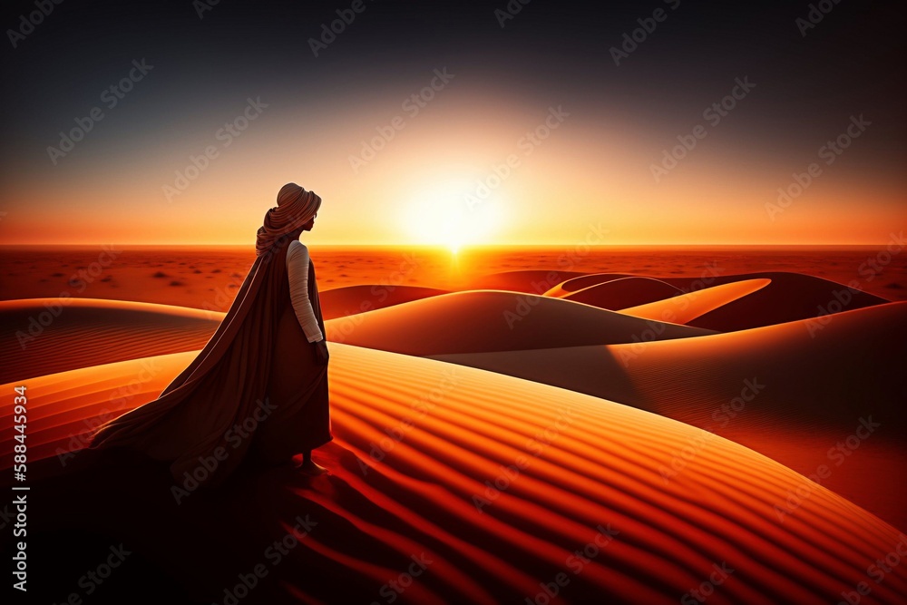 illustration of a woman in the desert