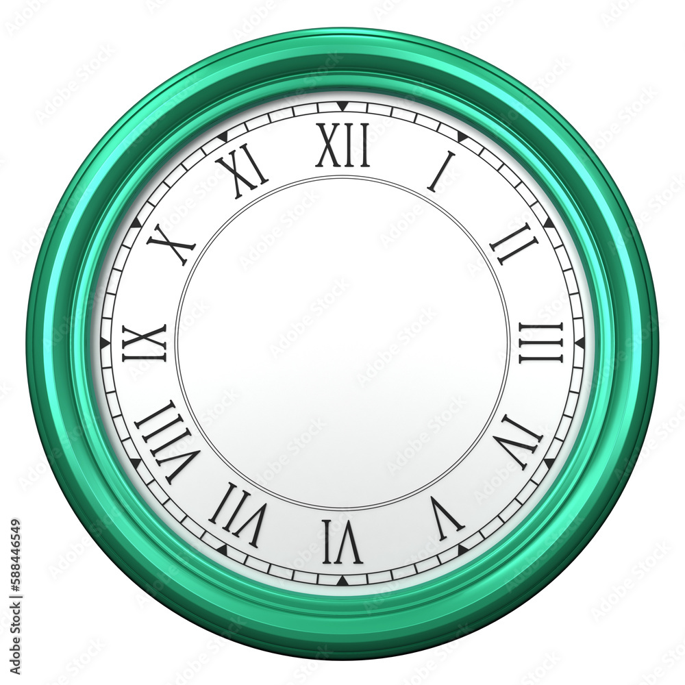 Green wall clock without clock hands Green wall clock without clock hands