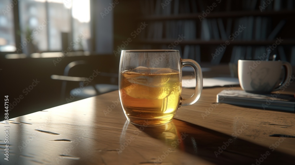 glass of beer on wooden table AI Generated glass of beer on wooden table AI Generated