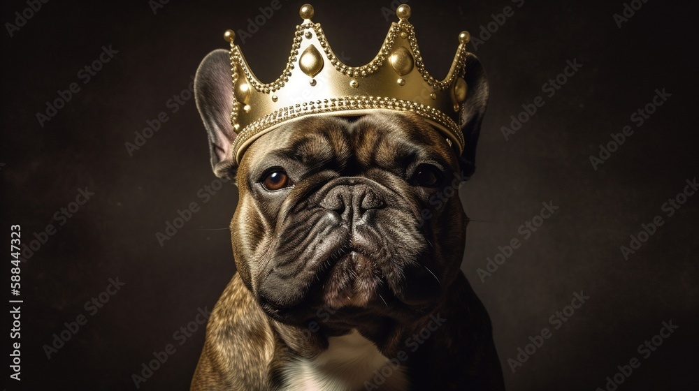 bull terrier dog with a golden crown AI Generated bull terrier dog with a golden crown AI Generated