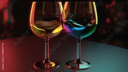 two glasses of red wine AI Generated