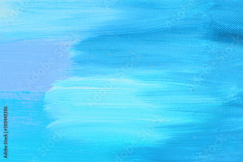 Turquoise Aqua Teal Blue Paint Strokes Texture Oil Painting Hand Drawn