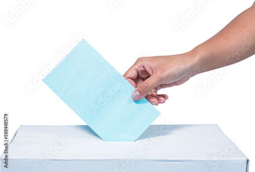 Billede på lærred Woman putting ballot in vote box