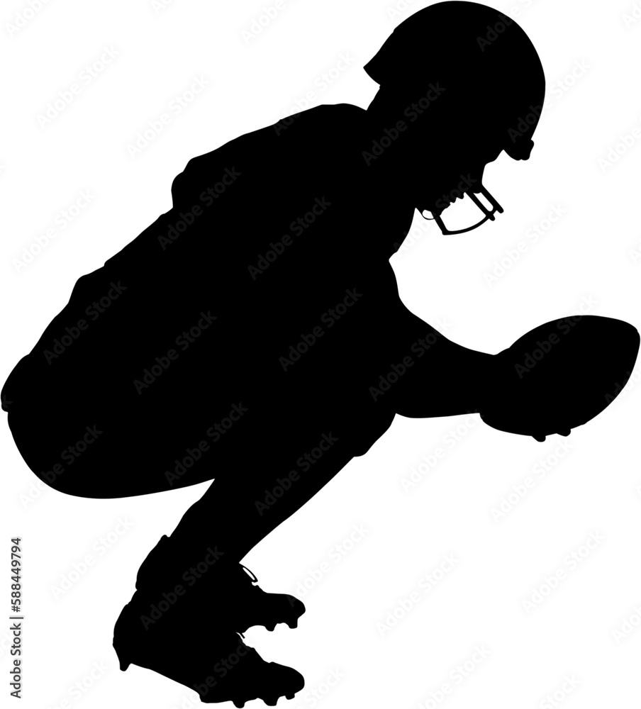 Fototapeta premium American football player holding ball 