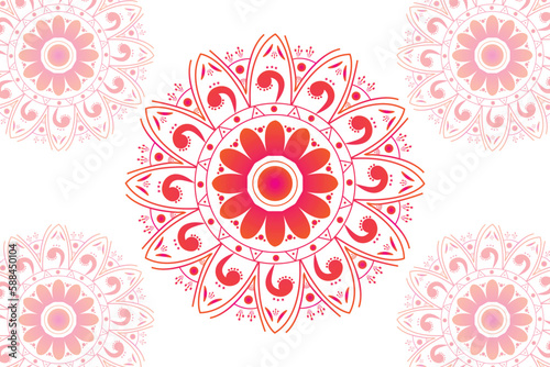 Simple Mandala gradian page. Ornament round mandala. Geometric circle element. kaleidoscope, medallion, yoga, india, arabic. Abstract design template. Sheamless pattern