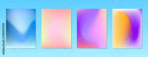 SET SOFT GRADIENT MESH FLUID BLURRED BACKGORUND DESIGN VECTOR TEMPLATE GOOD FOR POSTER, WALLPAPER, COVER, FRAME, FLYER, SOCIAL MEDIA 