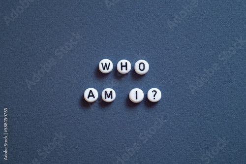 Who am i - word concept on paper