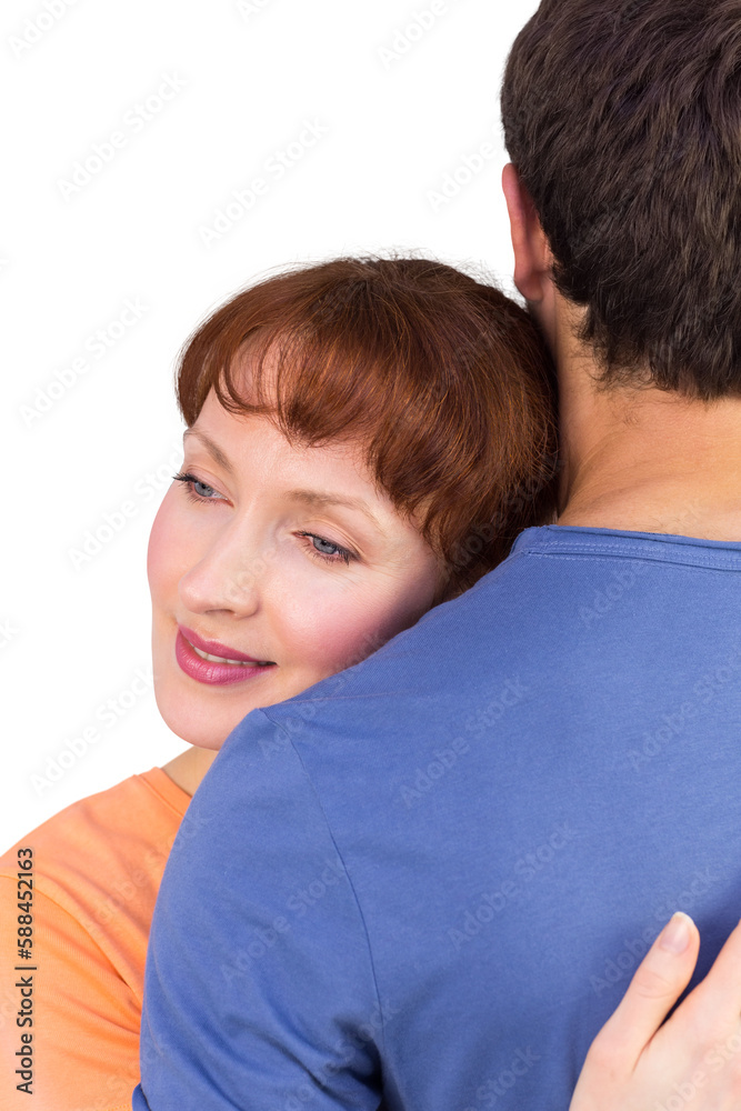Happy couple hugging one another Happy couple hugging one another
