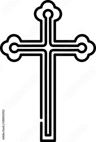 Vector Cross, Caucasian Albanian Cross, Old christian (Albanian Udi) located on the municipality of Nij (Nic) in the Gabala (Qabala) region of Azerbaijan