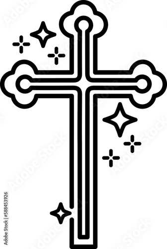 Vector Cross, Caucasian Albanian Cross, Old christian (Albanian Udi) located on the municipality of Nij (Nic) in the Gabala (Qabala) region of Azerbaijan