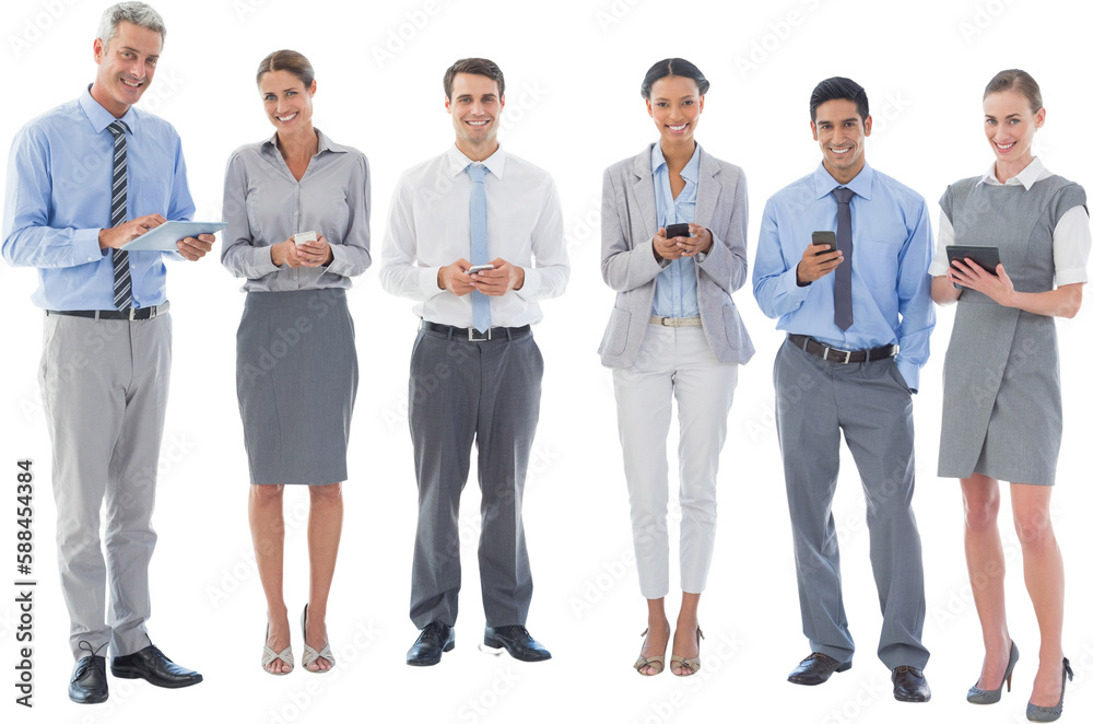 Obraz premium Business people using their phone 