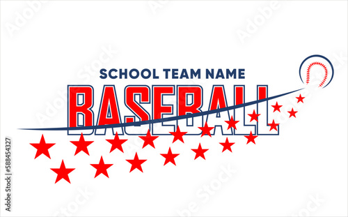 Canvas Print Baseball team design isolated on white background